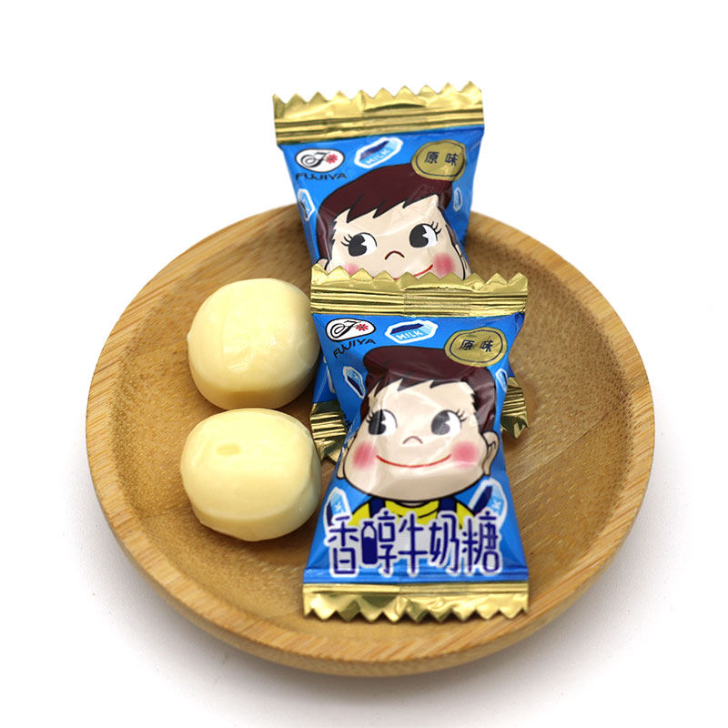 不二家香醇原味牛奶糖500g105颗草莓硬质型奶糖香橙传统糖果