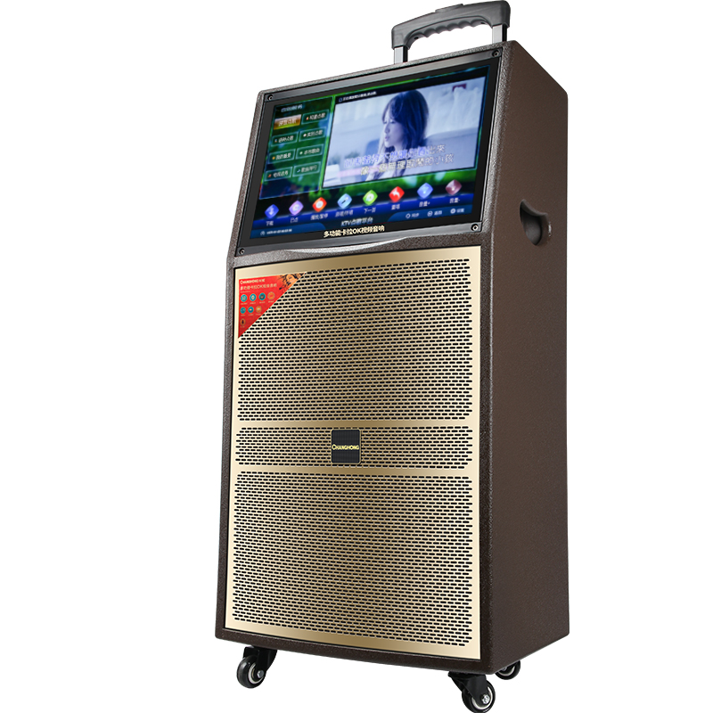 移动音箱触摸音响木质话筒无线点唱大功率ktv拉杆广场音箱