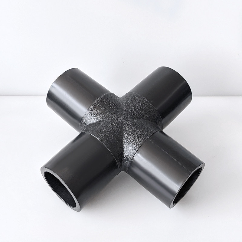 pe4寸热熔对接加号十字4通焊接水管接头四通