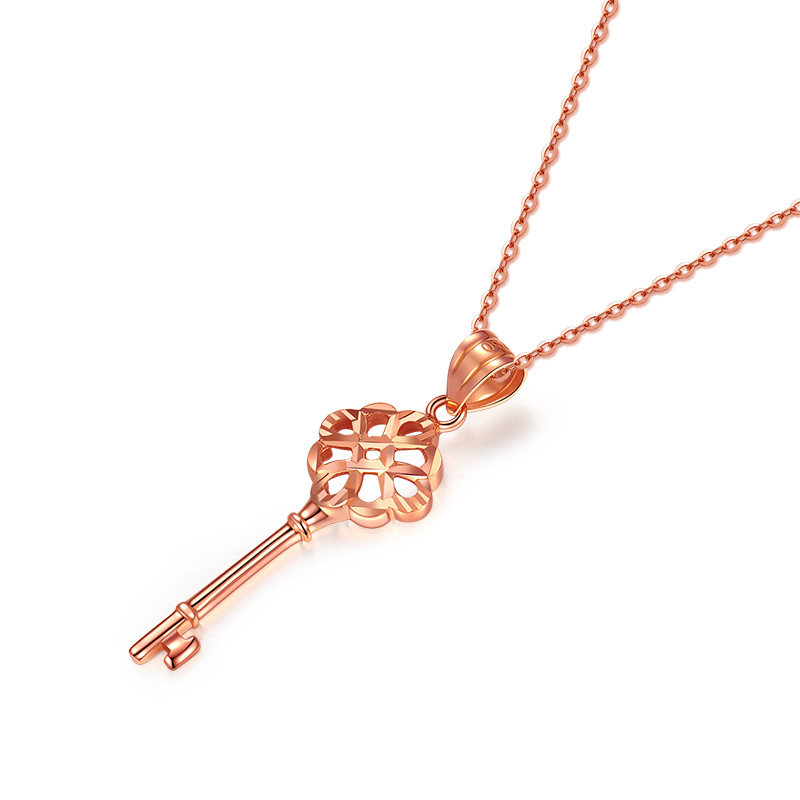 吊坠千禧金项坠送银颈饰锁骨钥匙项坠颈饰