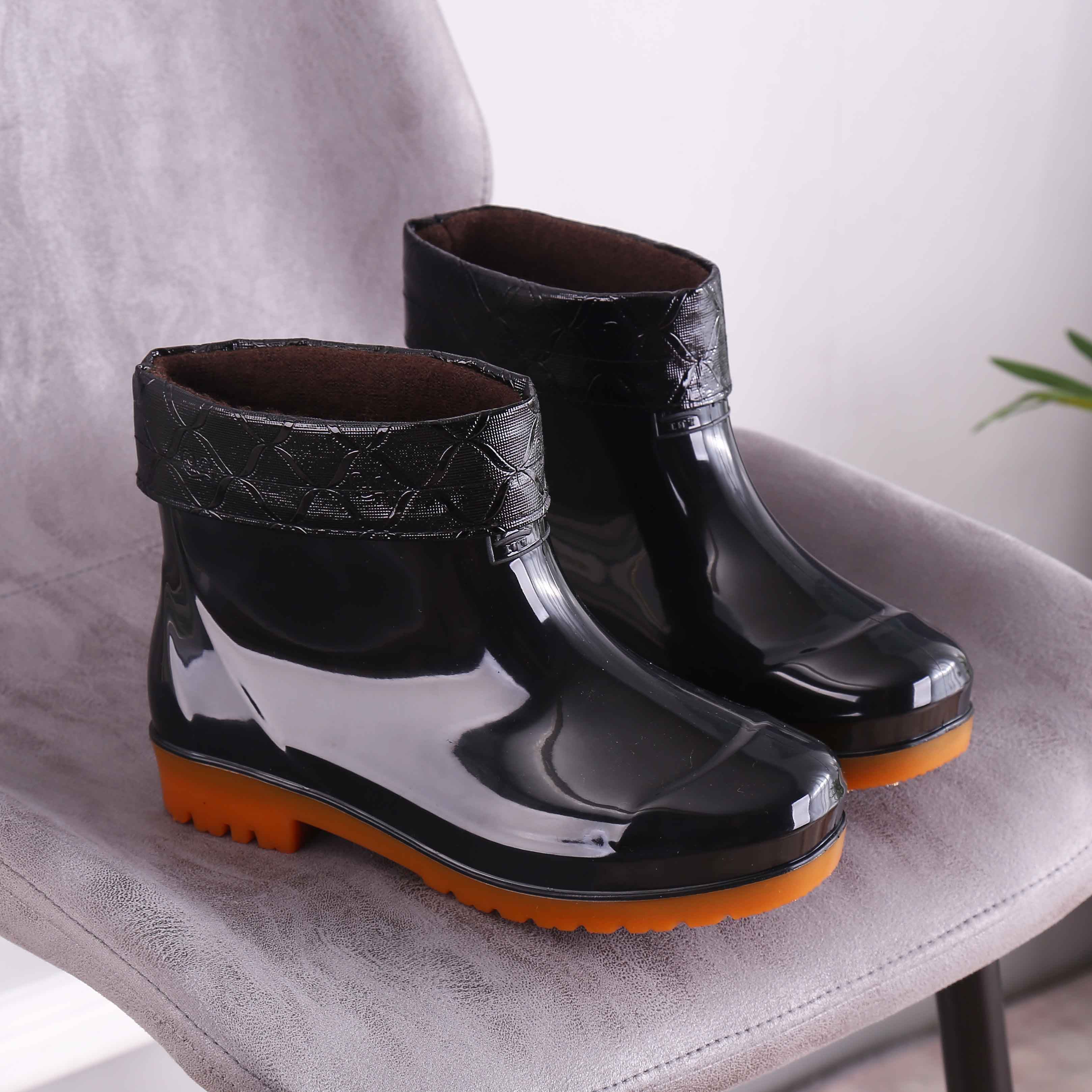 雨鞋男耐磨防滑劳保胶鞋高筒工作雨靴男加绒牛筋底中筒厨房防水鞋