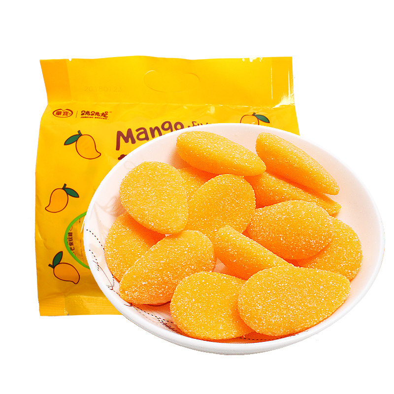 跳跳龙芒果味软糖水果汁橡皮糖qq糖400克零食喜糖果小粒包邮