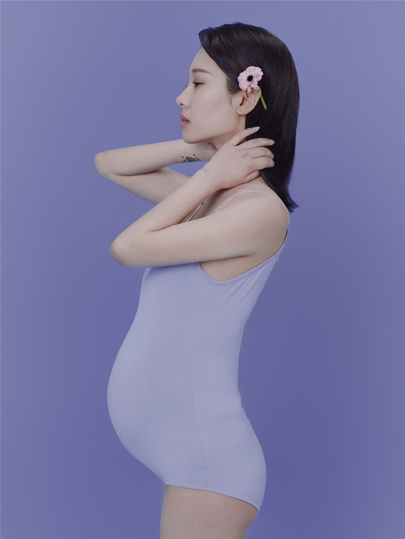 孕妇唐戴新款紫色连体连体衣衣服修身影楼清新影楼服装