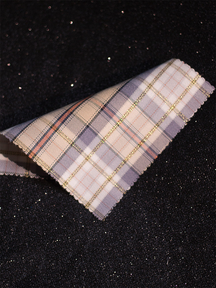 制服1r意向银线金银线格裙jk原创水晶灵山脉jk