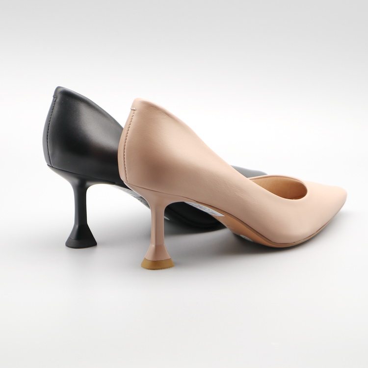 kisscat接吻猫2021春款正品细高高跟尖头牛皮职业单鞋