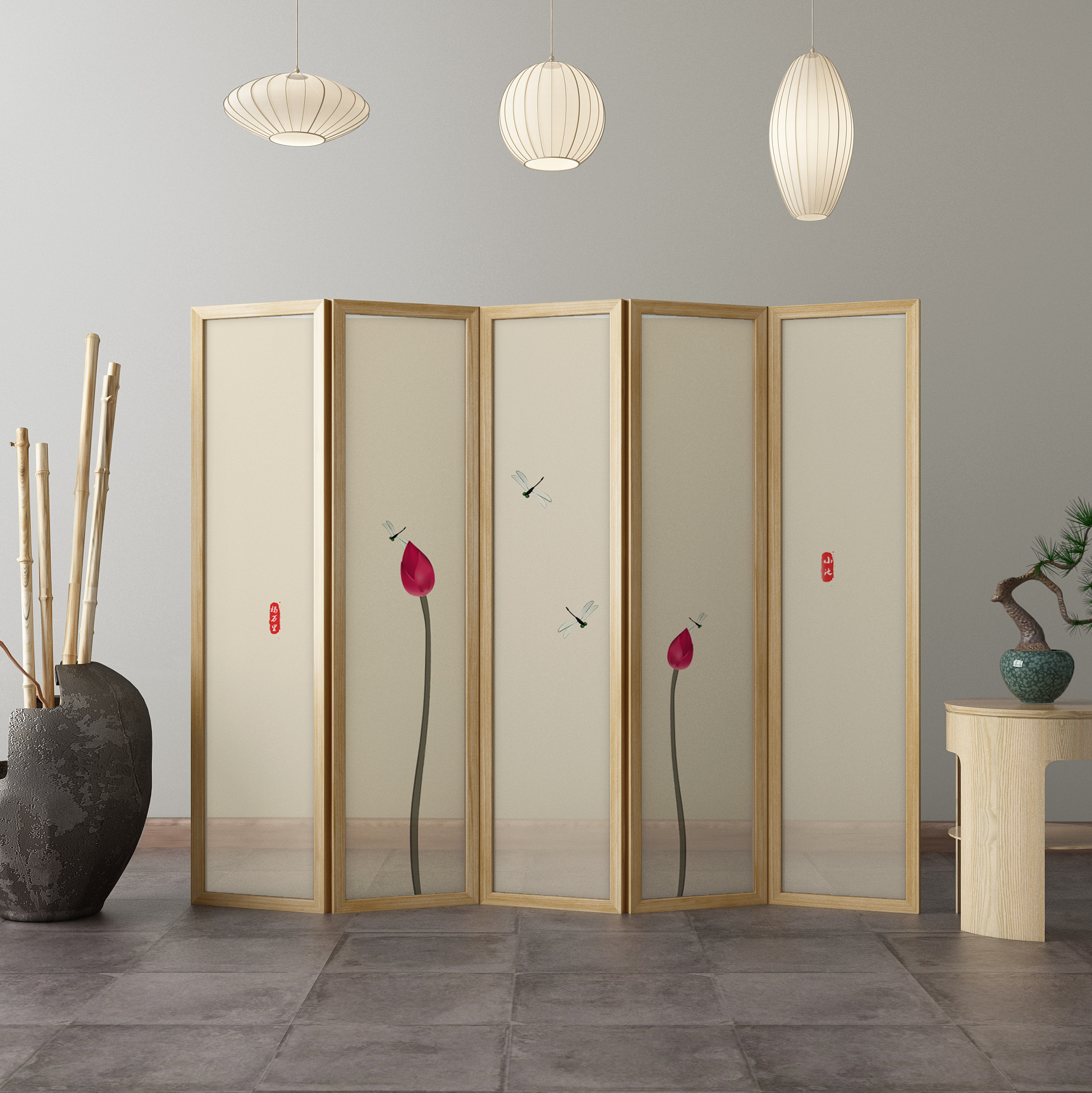 屏风现代新中式隔断客厅移动玄关可折叠酒店办公折屏