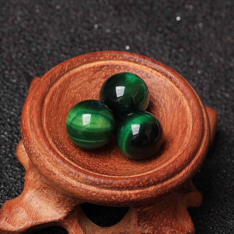 优化绿色猫眼虎眼石珠子半成品diy绿虎睛石串手链其他diy饰品配件