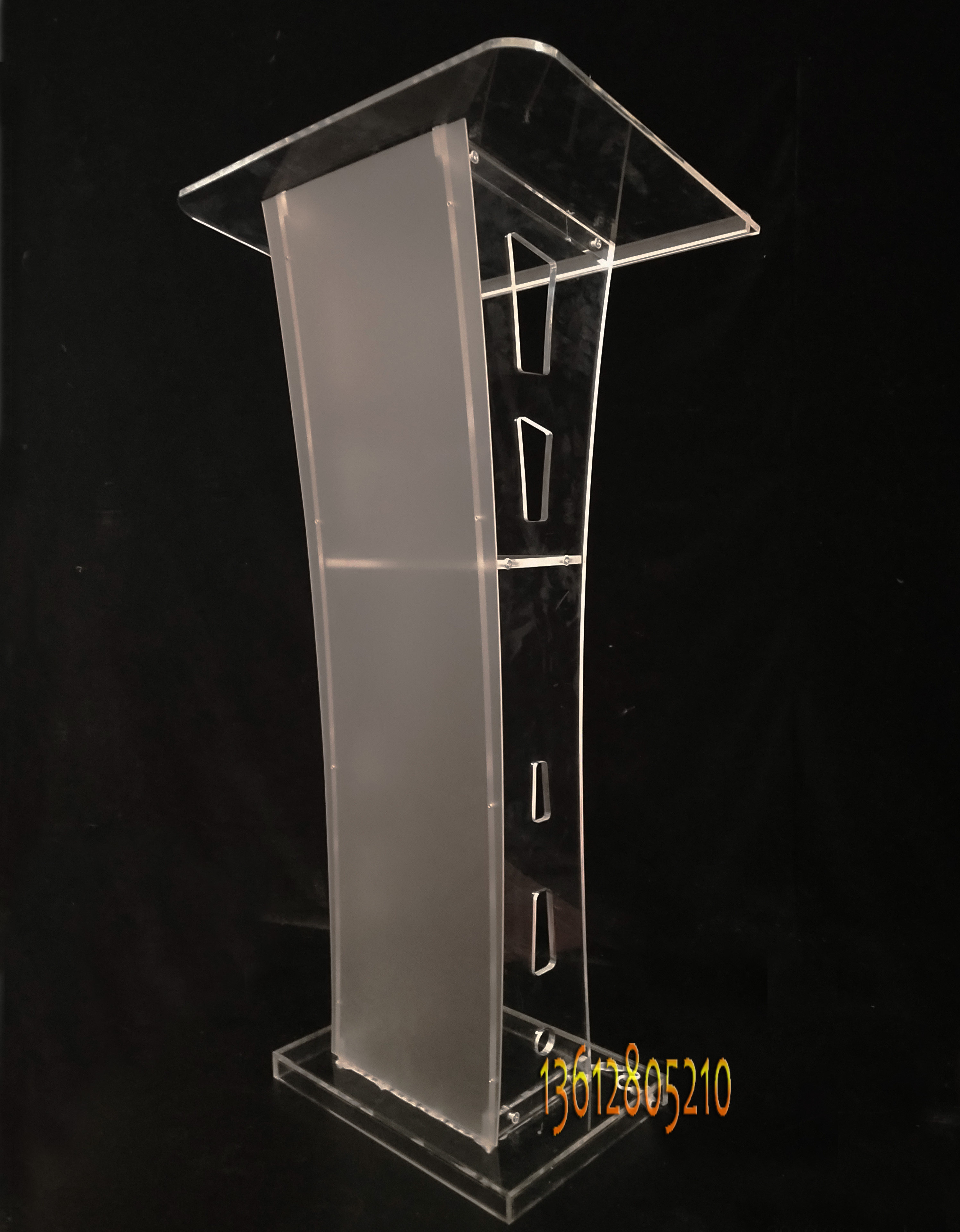 透明讲台亚克力演讲台水晶发言台接待台教会诵经台酒店迎宾台