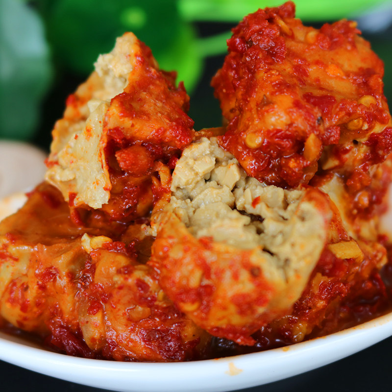 湖南新化特产白溪曾姐腐乳农家手工自制1000g瓦坛装麻辣霉豆腐乳