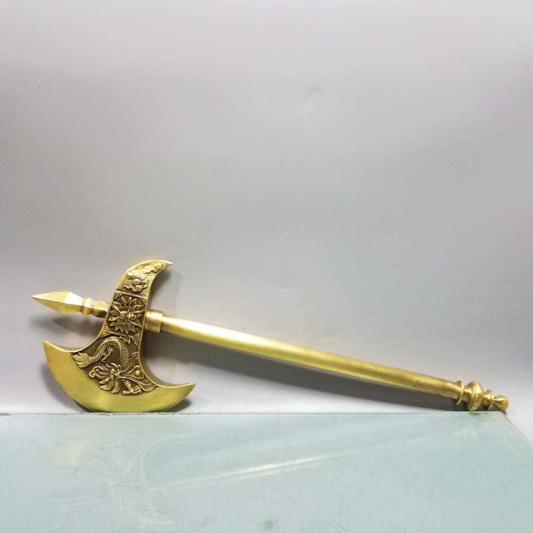 斧头摆件纯铜龙头斧镇宅辟乔迁开业摆件