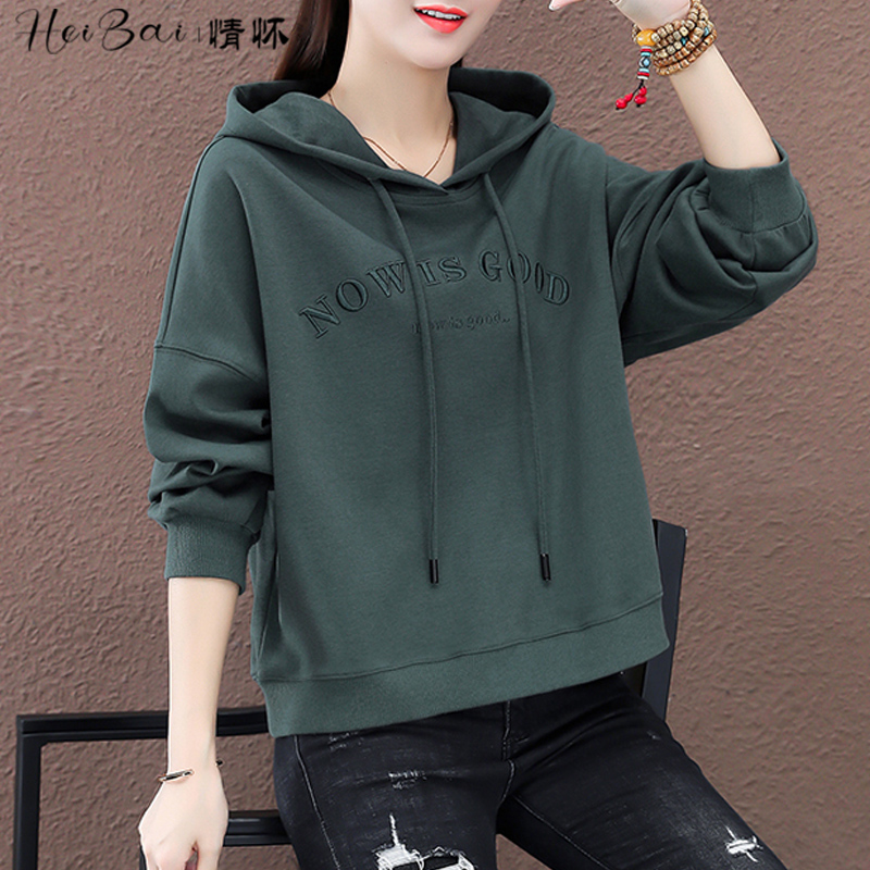 连帽卫衣女士春秋2022今年新款早春装爆款短款上衣小个子加绒加厚