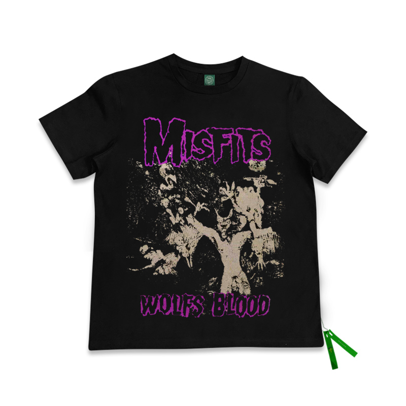 欧美潮牌The misfits乐队周边T恤ins丧系慵懒风oldschool短半袖男