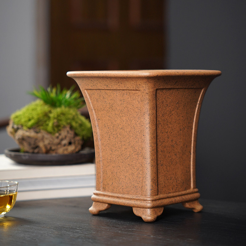 花盆尚扣段客厅春兰客厅手工雪花紫砂唯珍四方花盆