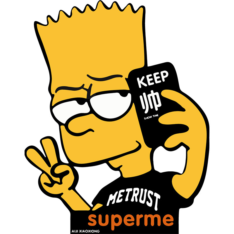 kissmilk新款创意ins潮牌卡通自拍辛普森图案印花大码女装