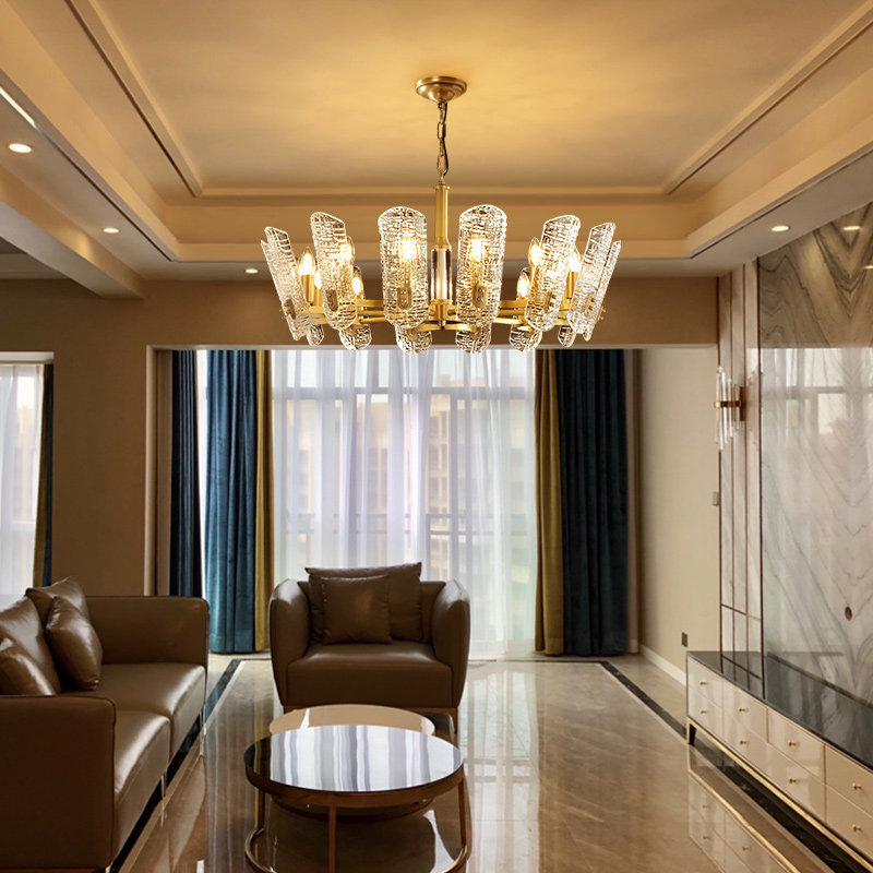 modern全铜吊灯复式楼客厅别墅餐厅卧室后现代轻奢吊灯