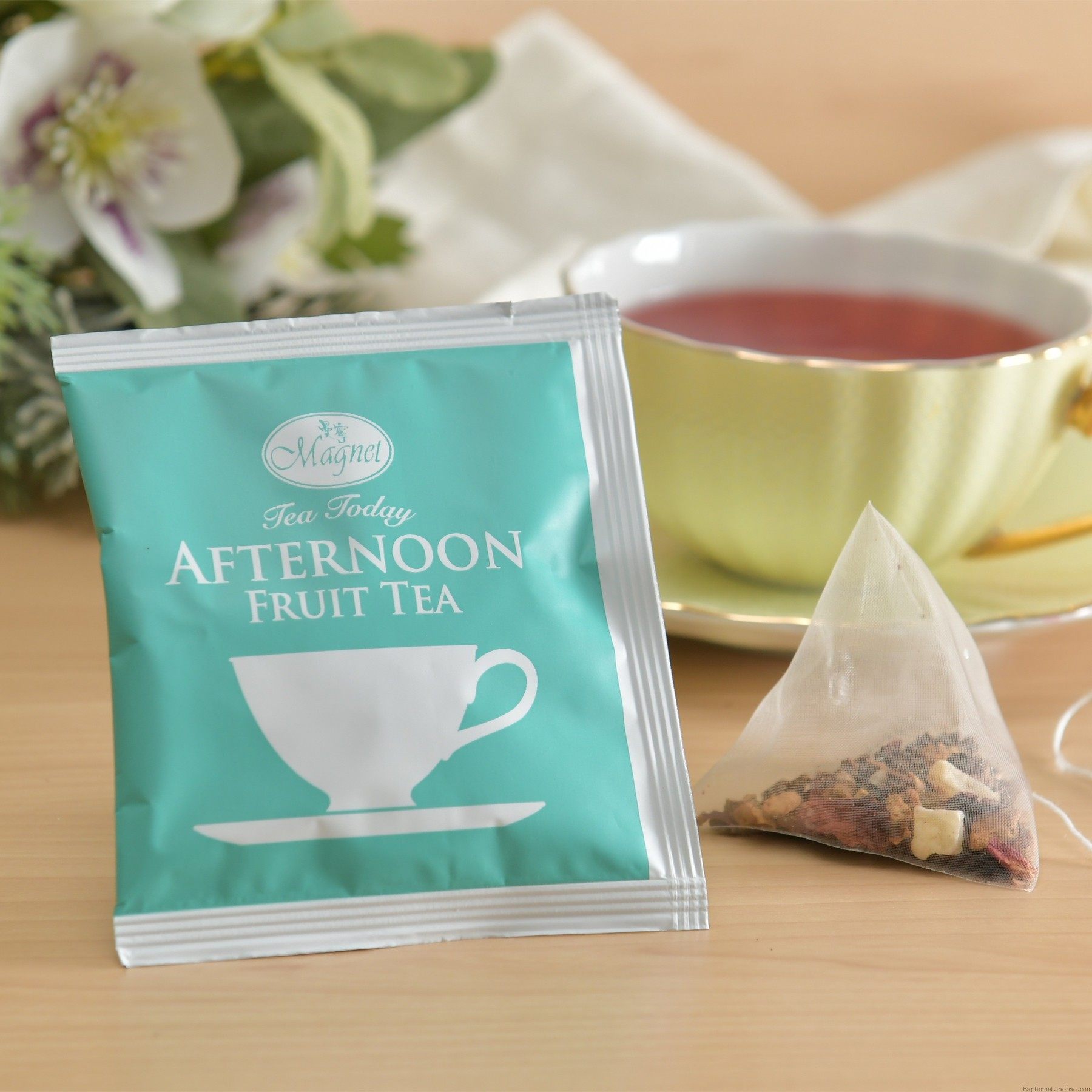 果茶magnet曼宁午后三角包袋泡茶茶花40g台湾冻干速溶水果块茶