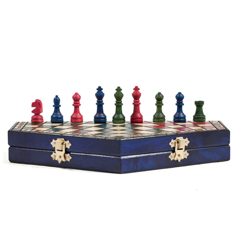 高档进口亲子桌游创意三人国际象棋实木chess家居中国象棋