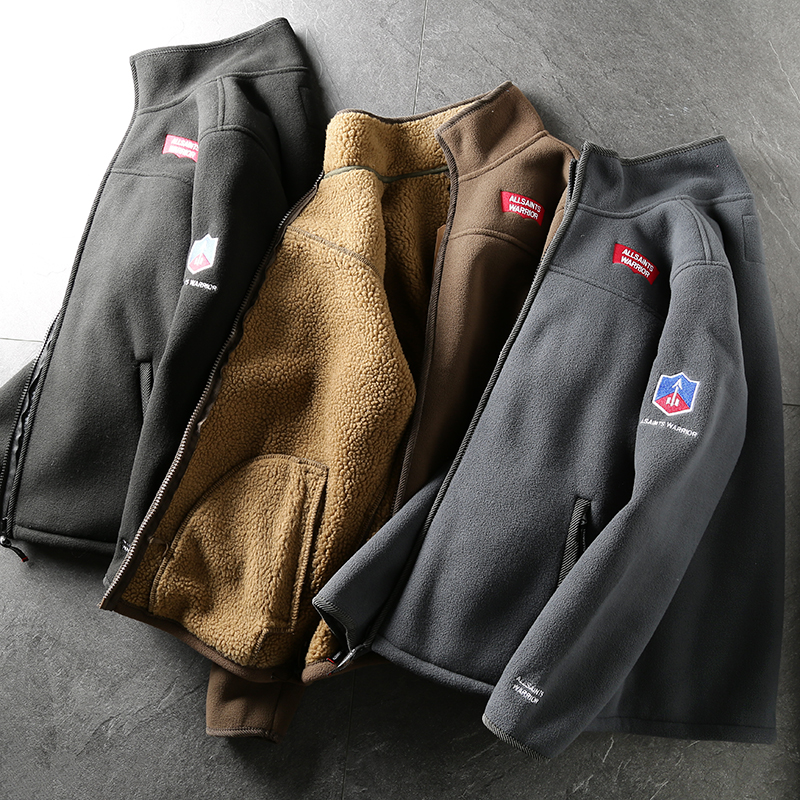 北极科考订单！男士抗寒加绒加厚户外保暖摇粒绒软壳棉衣羊羔绒外