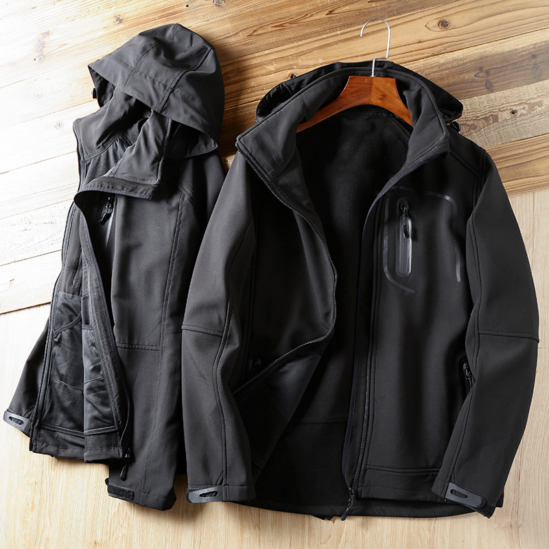 专业级户外！美单！秋冬男士时尚运动加绒防水软壳冲锋衣夹克