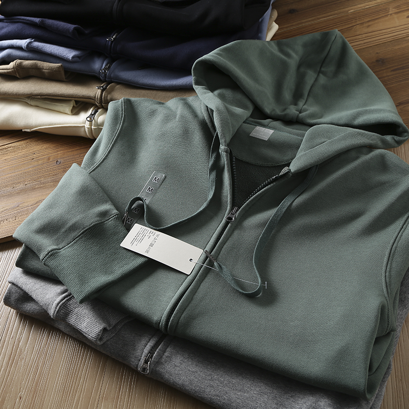 全棉质地！细腻毛圈！ 不变形不起球连帽拉链开衫休闲卫衣外套 潮