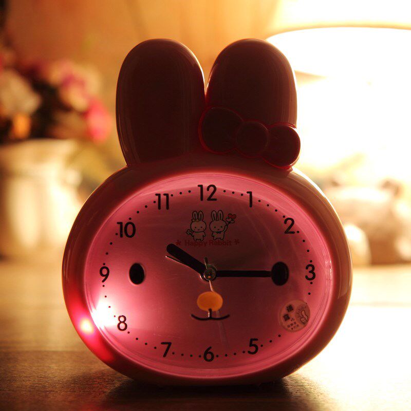 小兔子闹钟儿童女孩耐摔学习时间管理闹铃小学生专用起床神器懒虫