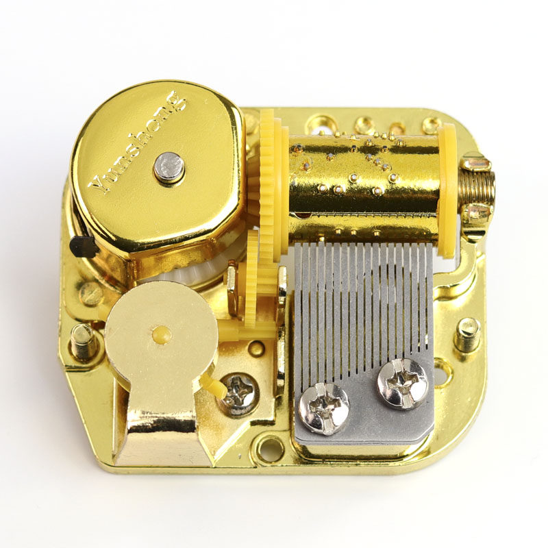 韵升金色金属机械音乐盒发条机芯diy维修八音盒音乐盒