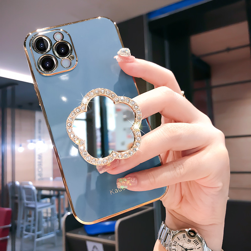苹果镜子网红风网ins限量女款高档12promax支架手机保护套