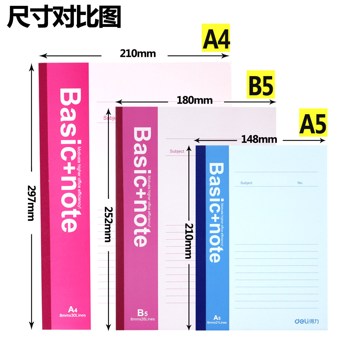 得力办公室软面抄a4b5学生笔记本日记本子30页办公会议记录记事本