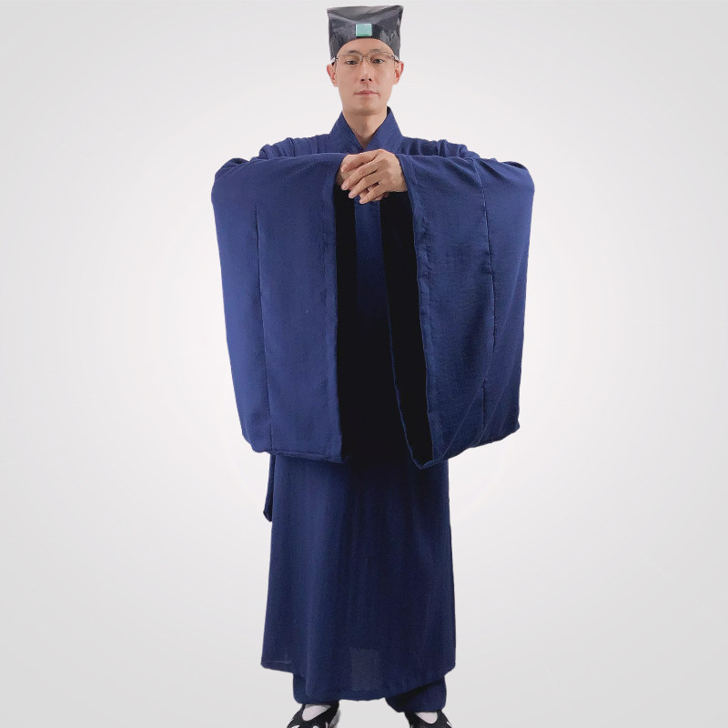 大袖得罗明制道袍三清领外外套男夏中国国风太极服