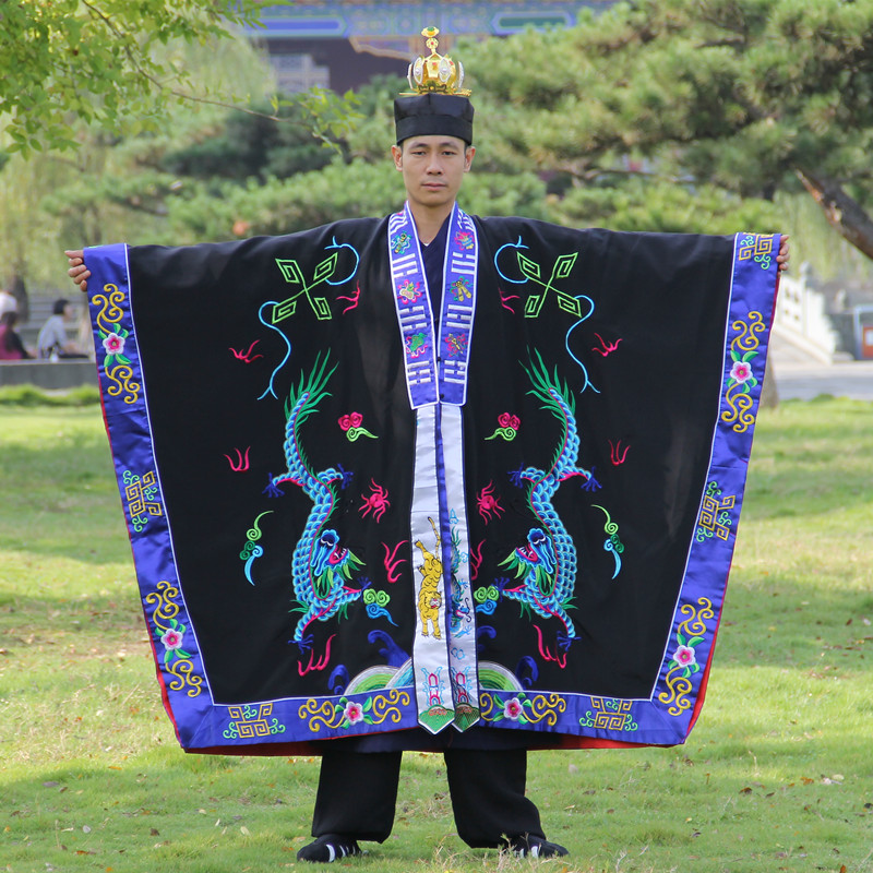 道教高功法衣双龙法衣道袍经衣高丝宝双龙衣八卦衣道士服道教用品
