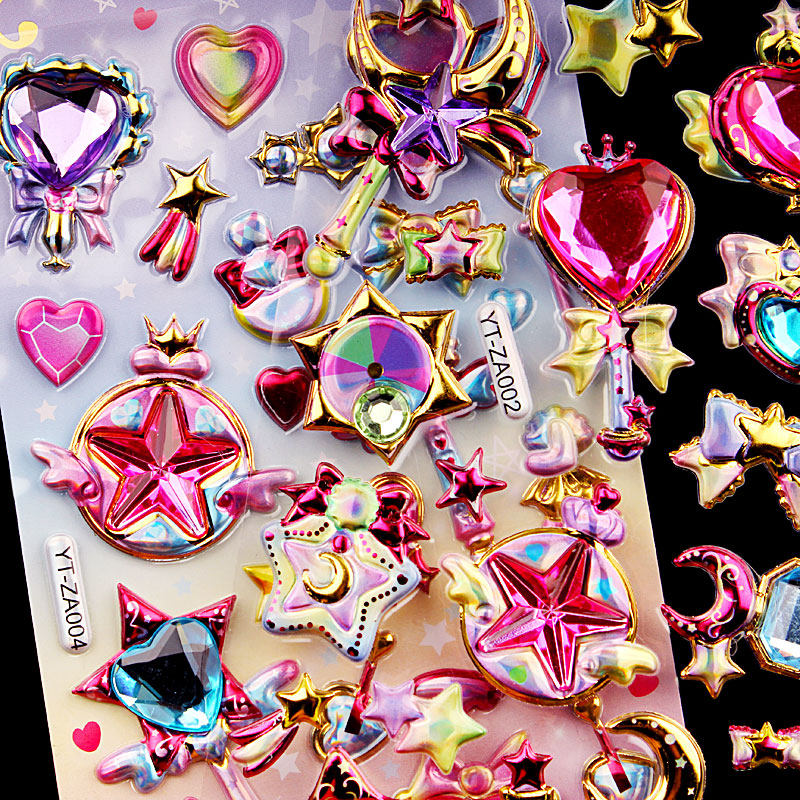 儿童立体水晶宝石贴纸闪亮钻石ins少女小清新贴纸