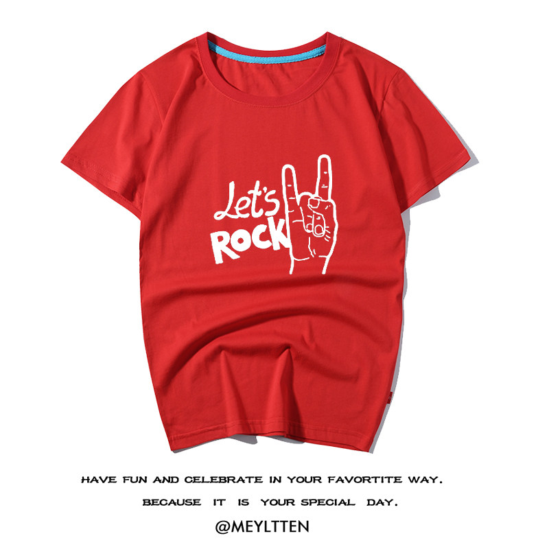 摇滚punk男女短袖吉他乐队手势朋克重金属rockt恤