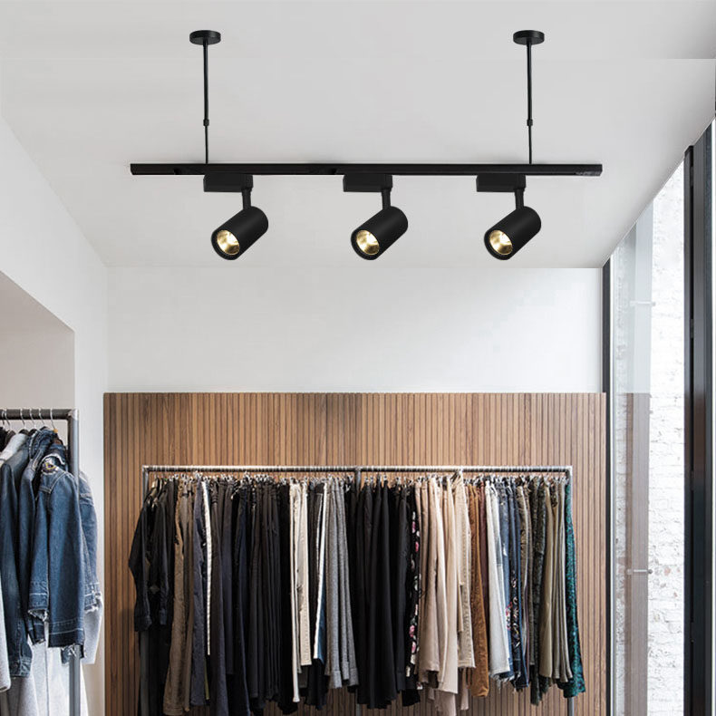 长杆led射灯延伸吊杆轨道背景射灯服装店铺商场轨道支架伸缩射灯