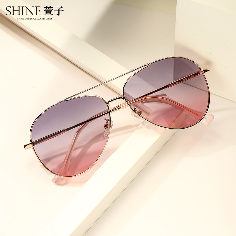 shine萱子饰品网红墨镜潮流眼镜微透视角时尚简约轻薄太阳眼镜