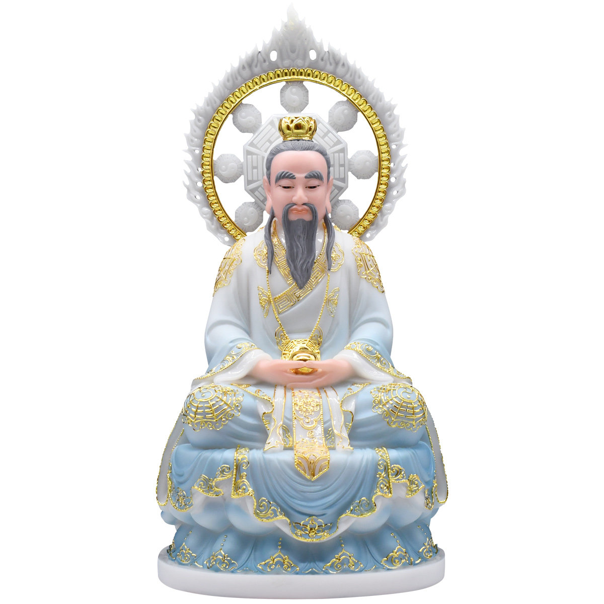 天尊三清清道彩绘道教祖师神像道德元始灵宝摆件