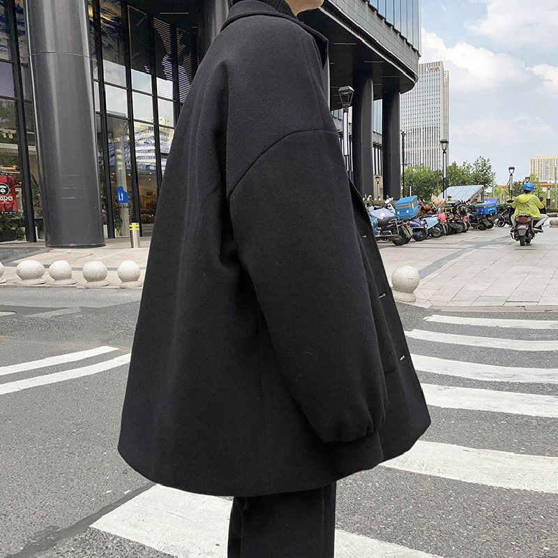 秋冬男士短款休闲休闲风风衣男韩版潮流披风日系风衣