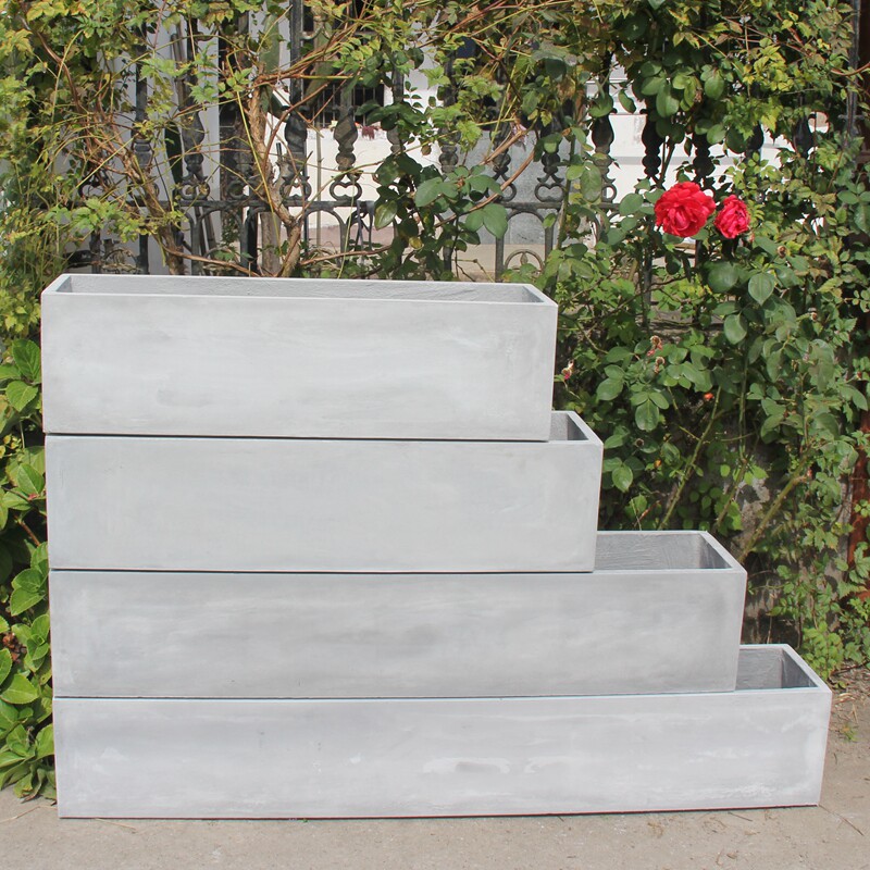 特长长条水泥花盆长方形镁泥花箱阳台道路围墙花盆