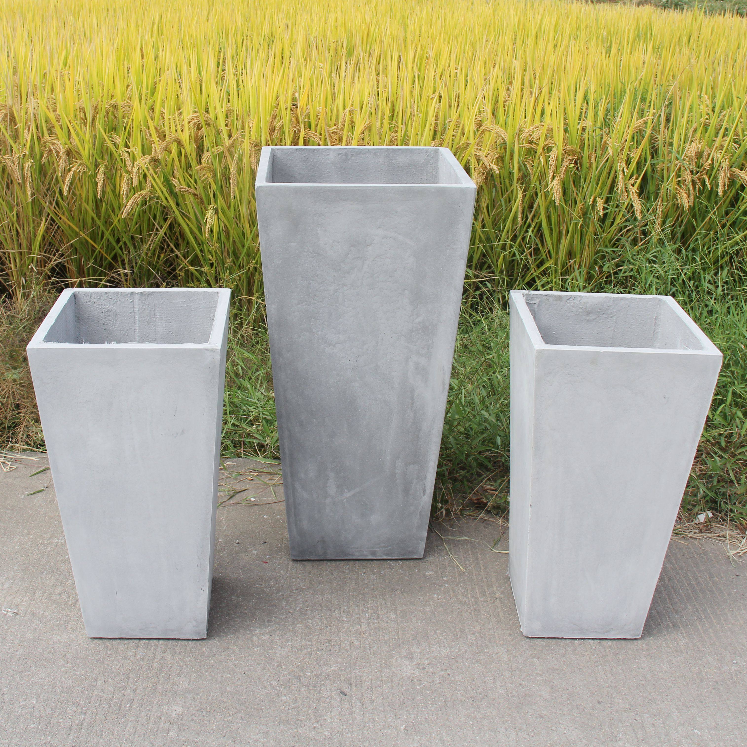 超大花器绿植花卉软装园林水泥梯形细高高梯形花盆