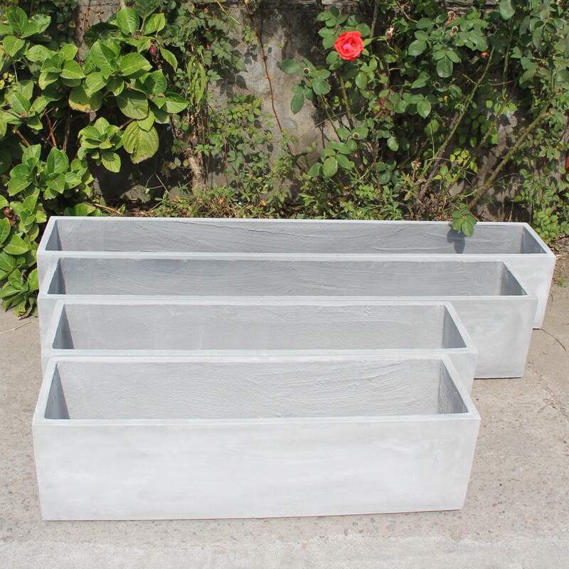 特长长条水泥花盆长方形镁泥花箱阳台道路围墙花盆