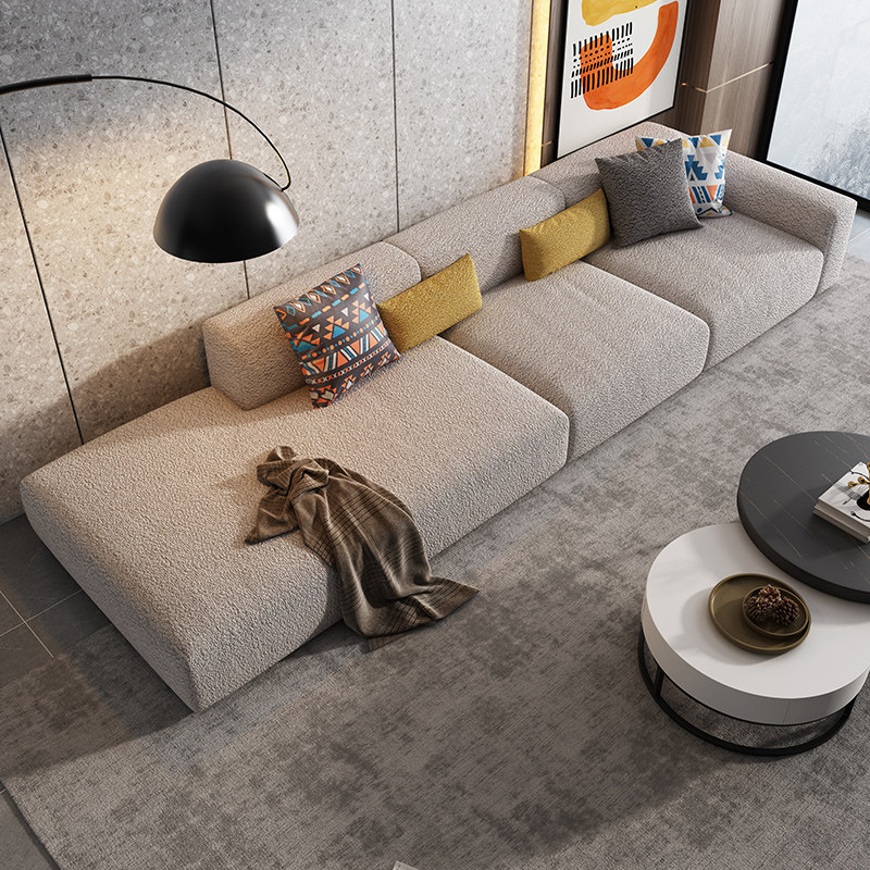 品牌新款泰迪布艺沙发小户户型北欧现代客厅直排布艺沙发
