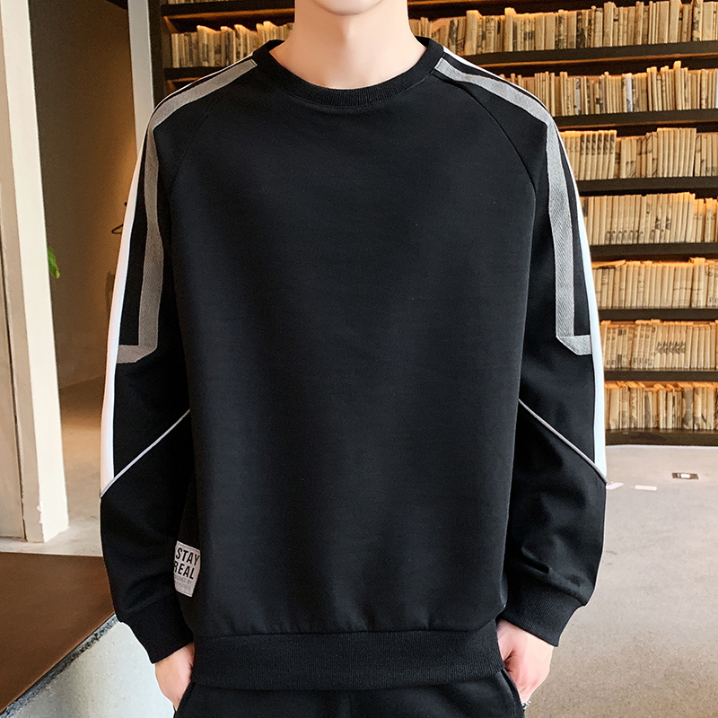 男士长袖T恤春秋冬季2021新款男装体恤打底衫加绒加厚上衣服卫衣