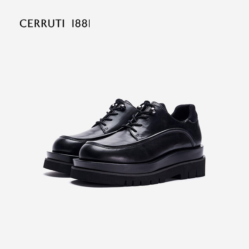 乐福cerruti1881切瑞蒂超轻厚底鞋圆头德比jk风乐单鞋