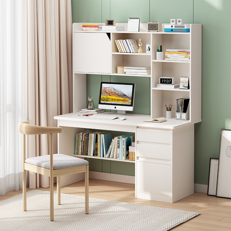 书桌书架一体书柜电脑桌家用书房套装中学生写字书桌