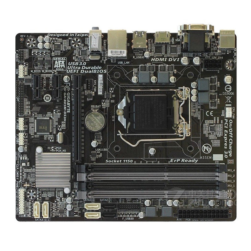 gigabyte/技嘉ga-b85m-ds3h lga1150针b85主板 支持e31230v3 32gb