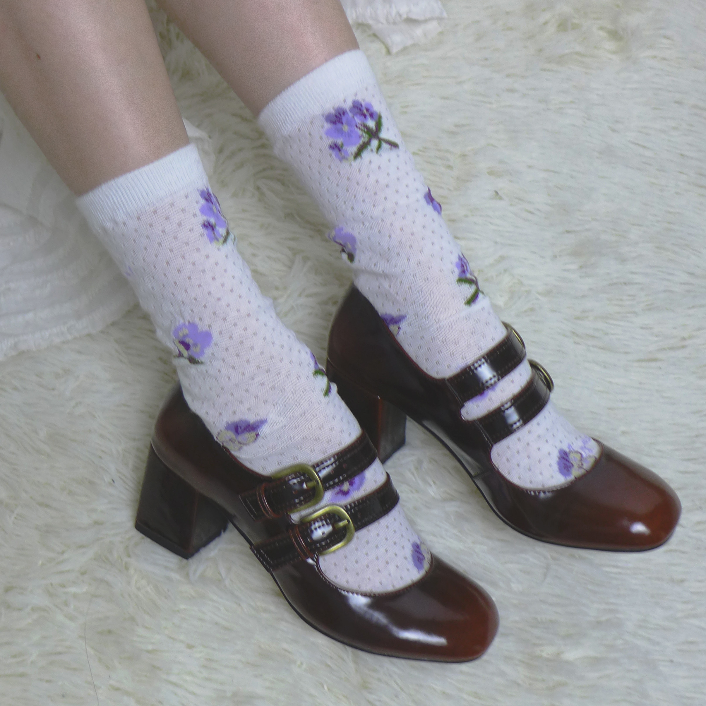 补货hymn原创三色lolita袜子cla短袜夏季碎花lolita洛丽塔袜子