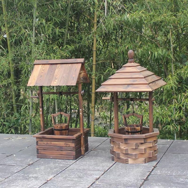 花园户外碳化防腐许愿井水井花箱景观园艺花盆其它园艺用品