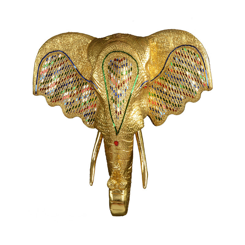 东南东南亚亚大象头玄关壁挂泰式餐厅会所客厅壁饰