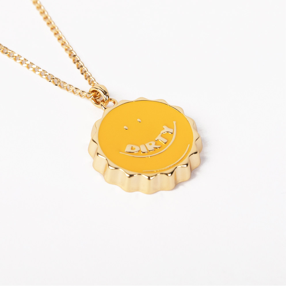 dirtytalk专属笑脸镀金瓶盖logo项链项坠
