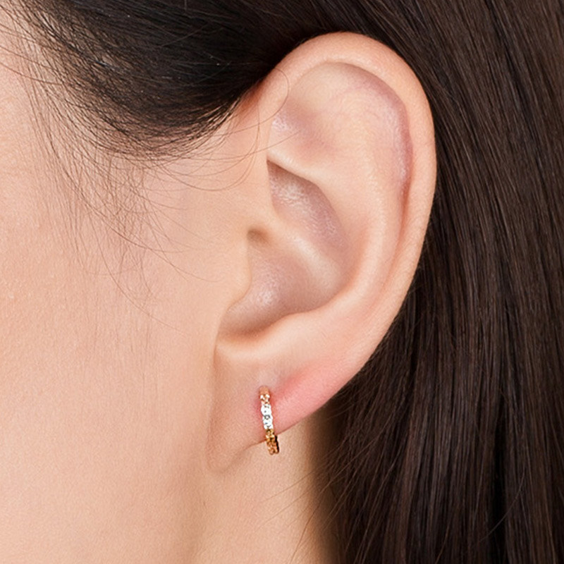 耳环金玫瑰女款耳坠耳钉彩金金彩金18k桂福金耳环耳饰