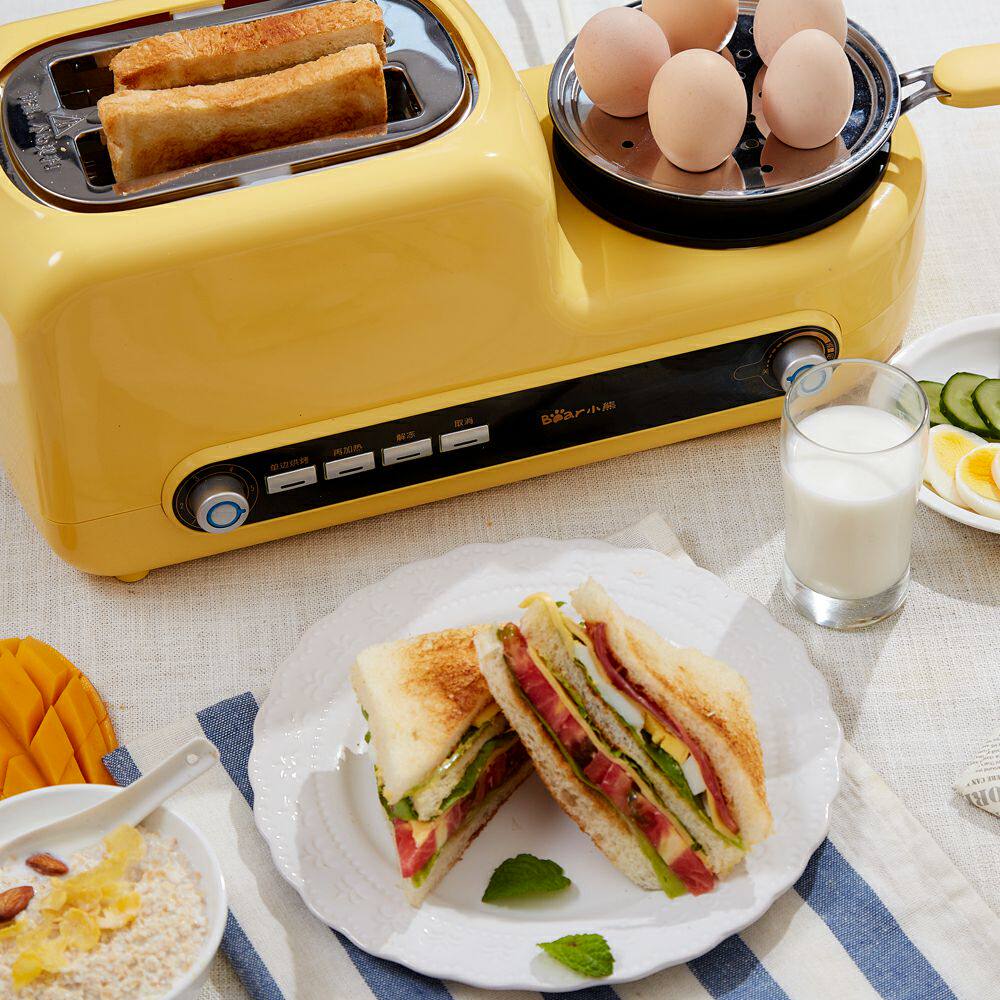 小熊三明治机早餐机多功能烤面包机家用双面加热三文治机烤吐司机